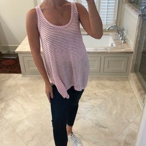 Lilla P size small, red and white striped tank